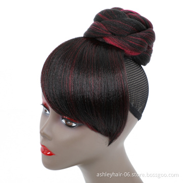 OEM ODM Easy Install 100% Synthetic Chignon Dome Bun Synthetic Hair Piece Bang